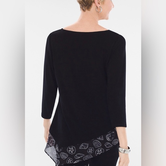 Euc Chico’s Travelers Classic Seashell-Trim Top. - Picture 2 of 8